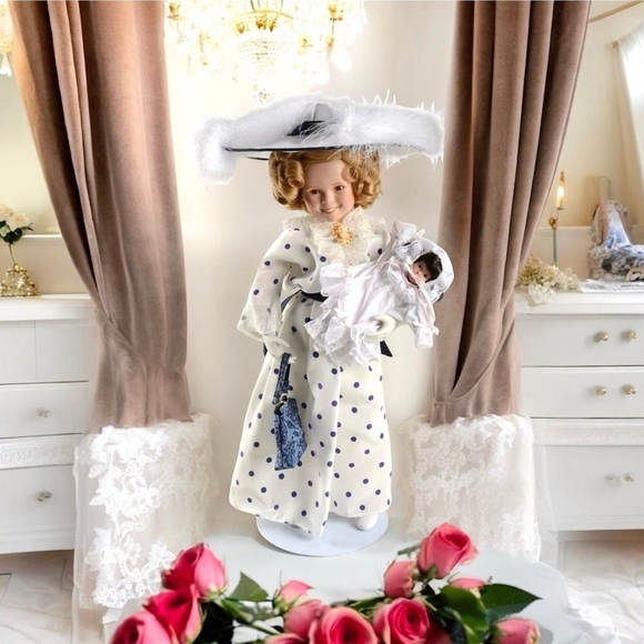 NIB VNTG Porcelain DOLL BRIGHT EYES Temple Doll by Danbury Mint Collectible Doll - Picture 2 of 8